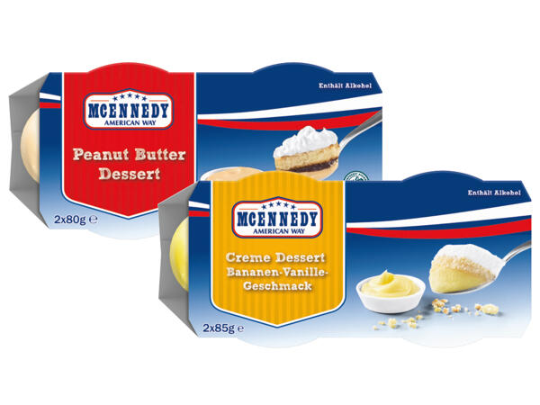 Creme Dessert Banane-Vanille oder Peanut Butter Dessert