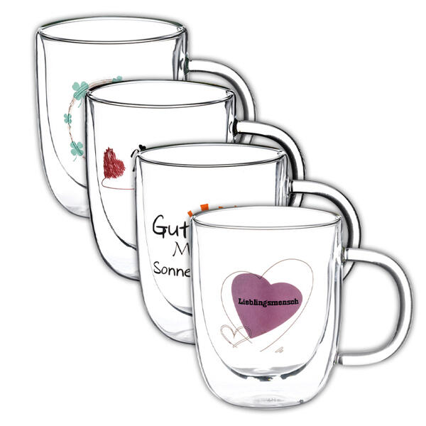 Doppelwandige Tassen mit Design "Emotion"