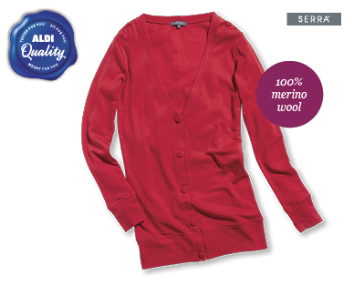 LADIES MERINO BUTTON CARDIGAN