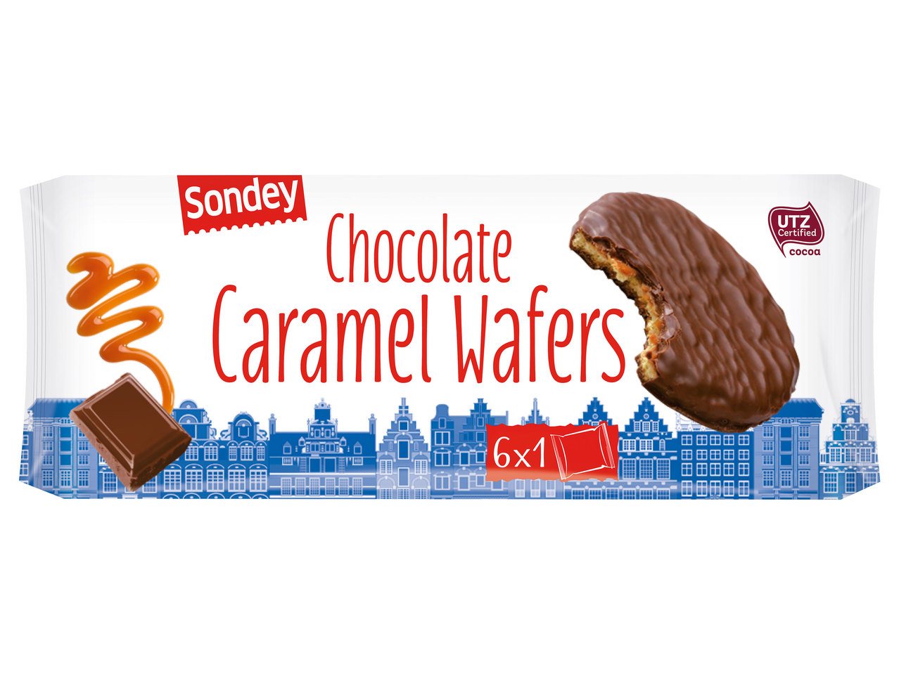 SONDEY Schokolade Karamellwaffeln