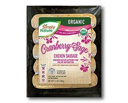 Simply Nature 
 Organic Chicken Sausage- Harvest Apple/Cranberry Sage