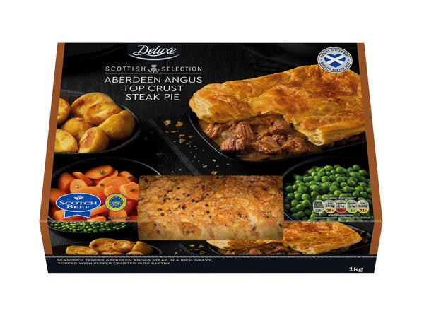 Deluxe Top Crust Puff Pastry Aberdeen Angus Steak Pie