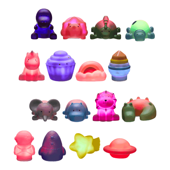 TOYLINO(R) 				Jouets de bain LED, 4 pcs