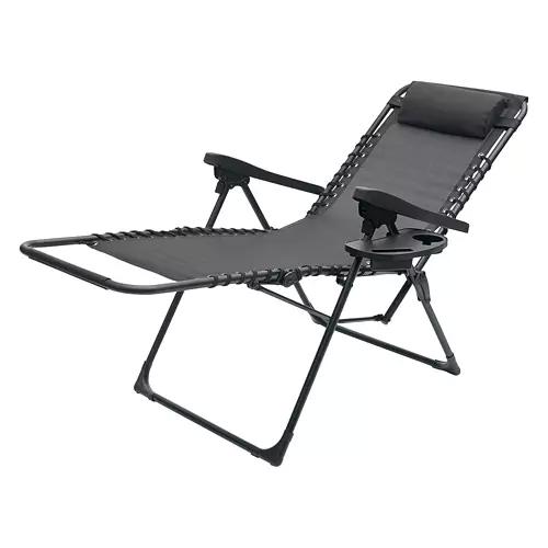 Folding Recliner Chair, Black