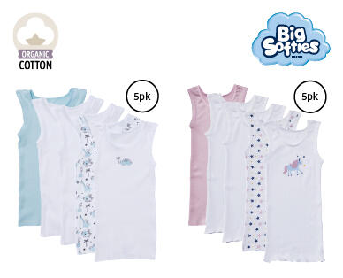 Big Softies Infant Singlets 5pk or Singletsuits 3pk