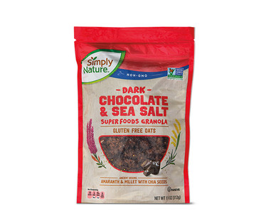 Simply Nature Dark Chocolate or Coconut Cacao Super Food Granola