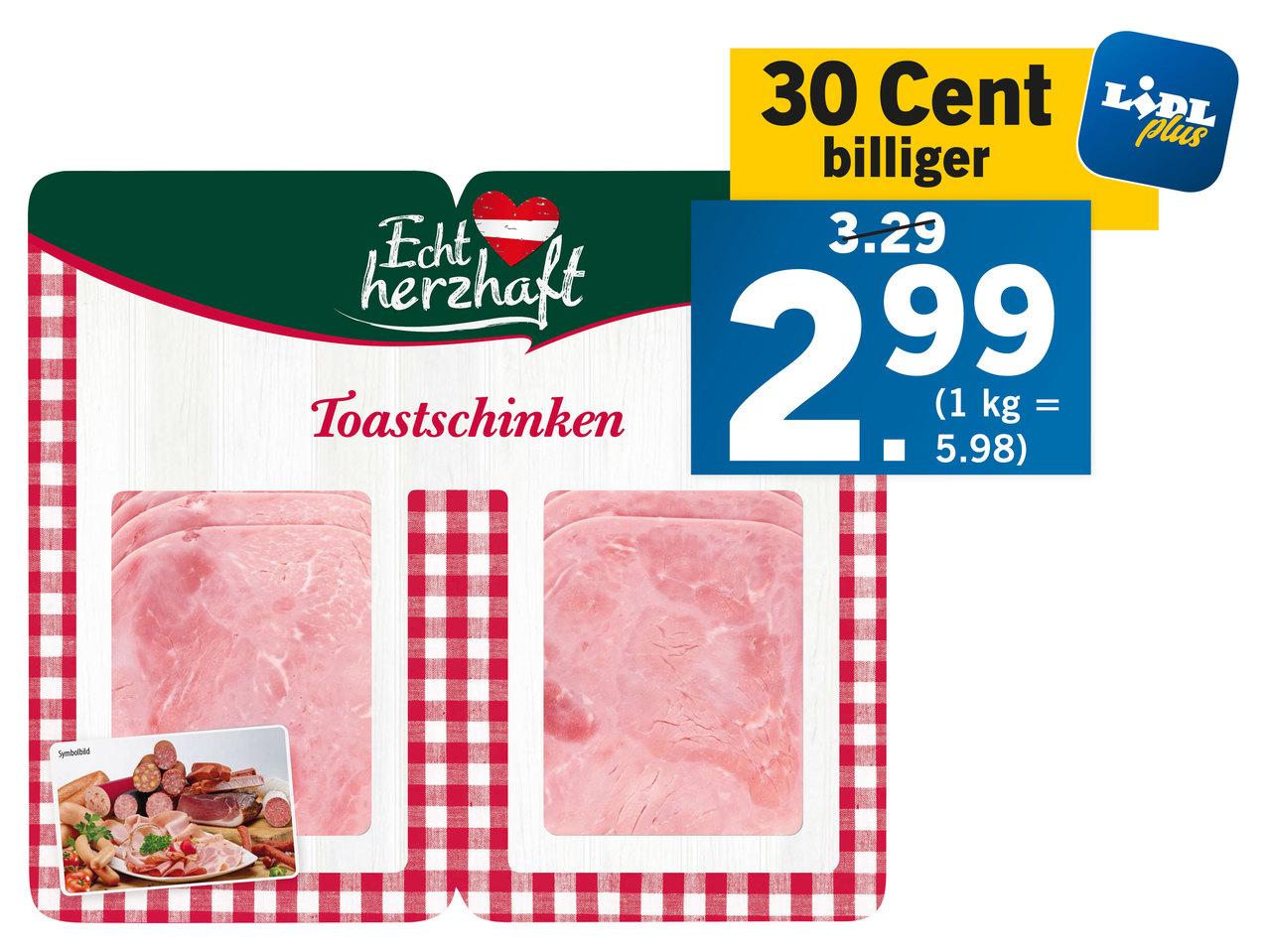 ECHT HERZHAFT Toastschinken