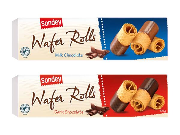 Rouleaux de gaufrette au chocolat