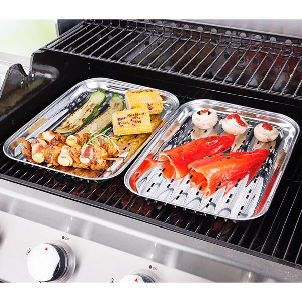 Edelstahl-Grillschalen 2er-Set