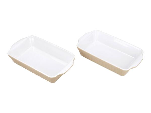 Silvercrest Beige Small Stoneware Oven Dishes - Set of 2