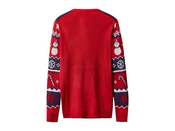 Esmara Men Men's Red Premium Christmas Jumper With Lights