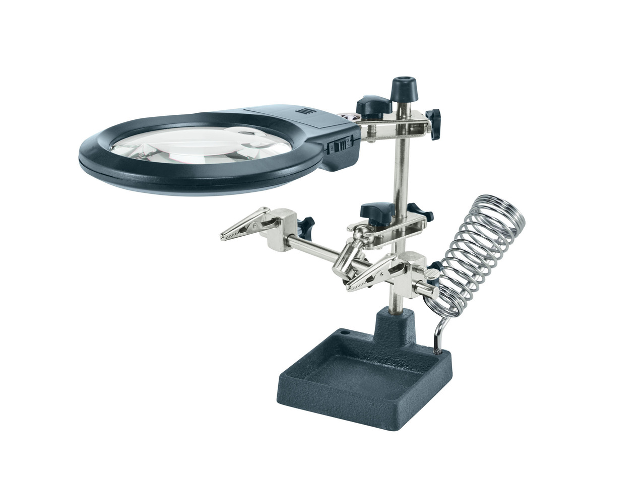 Precision Tool Holder with LED Magnifying Glass
