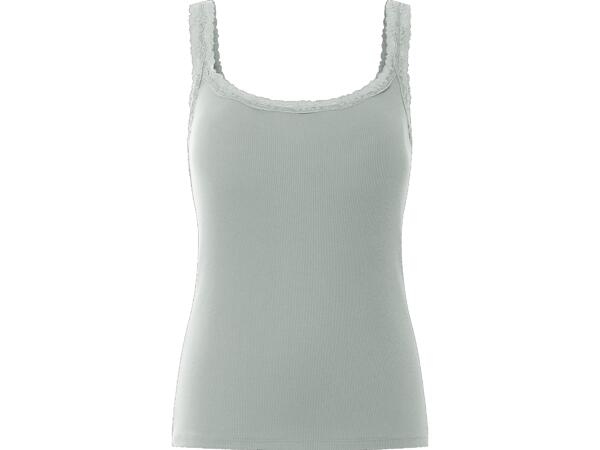Ladies' ribbed vest tops with lace, 3 pieces