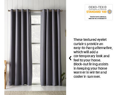 Block-out Eyelet Curtains 2pk