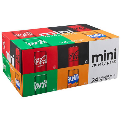 Coke Brands Variety Mini Cans 24 Pack 250ml