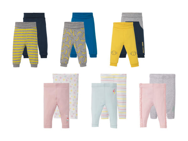 Pantalons molletonnés pour bébé, lot de 2/leggings pour bébé, lot de 2