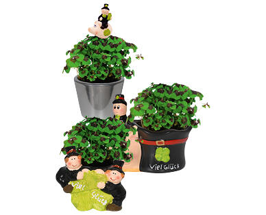 POT PORTE-BONHEUR AVEC PERSONNAGE EN CÉRAMIQUE