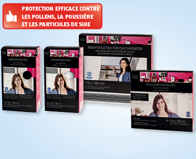 Moustiquaire pour fenêtre et fenêtre de toit, Filtre antipollen pour fenêtre EASY HOME(R)