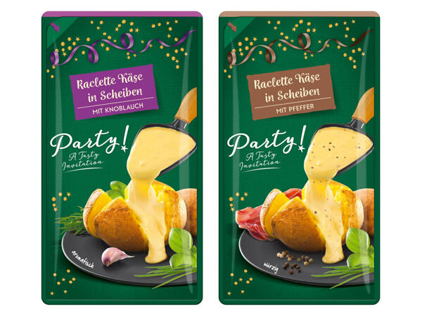 Raclette-Käse in Scheiben