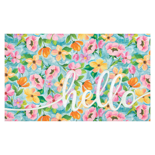 KIRKTON HOUSE 18" x 30" Sculptures Doormat - Hello Floral