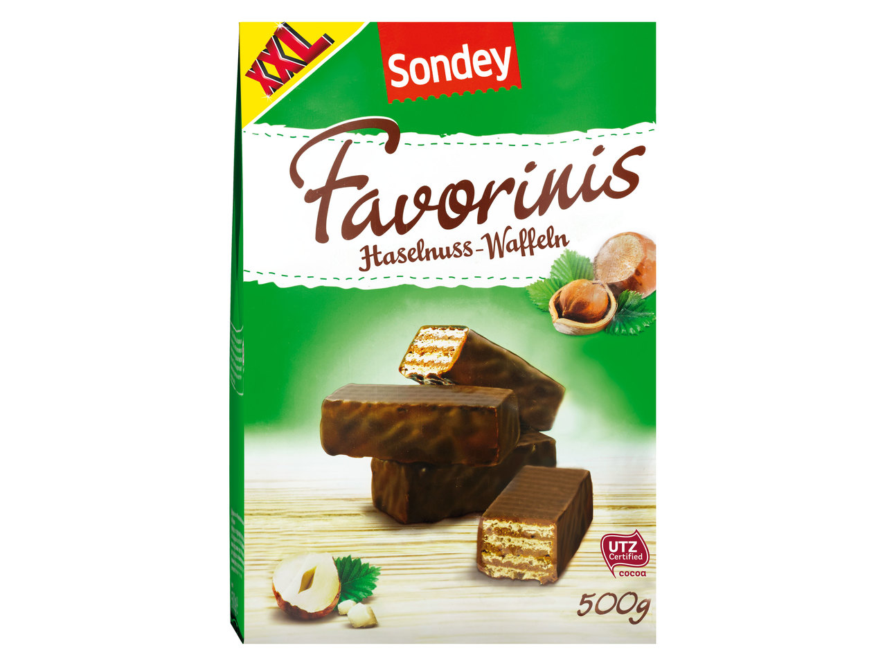 SONDEY Favorinis Haselnuss-Waffeln 400 g + 100 g gratis
