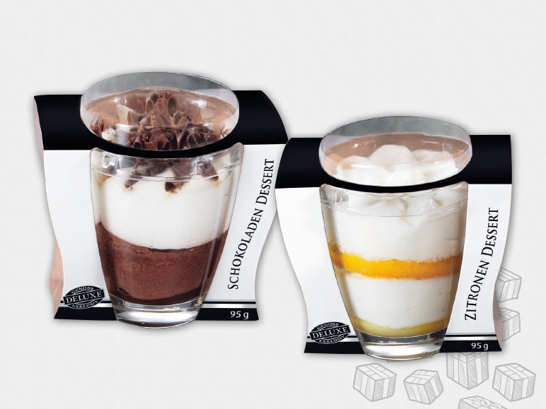 Zitronendessert/ Schokoladendessert im Glas