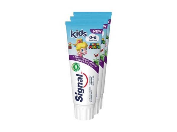 Dentifrice Kids 0 – 6 ans Signal, pack de 3 XXL