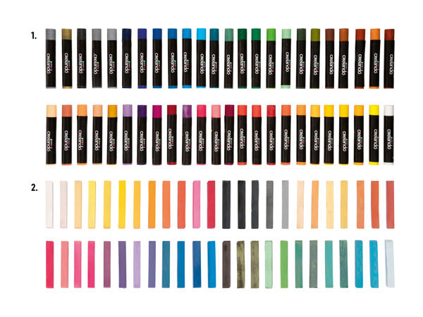 Set de pastels/​pastels gras, 48 pièces