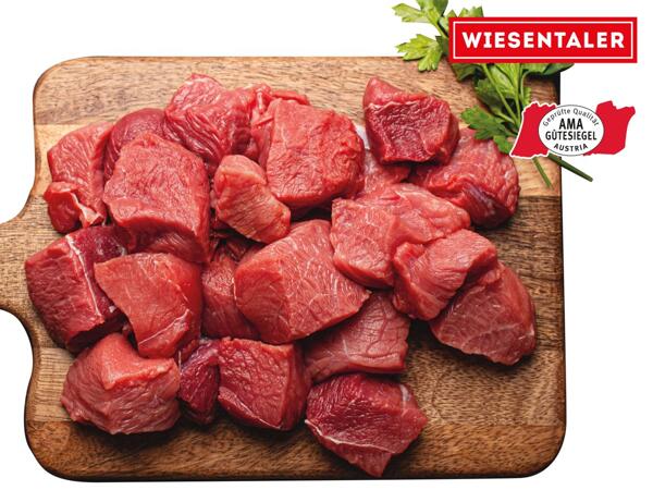 Frisches Gulaschfleisch vom Rind