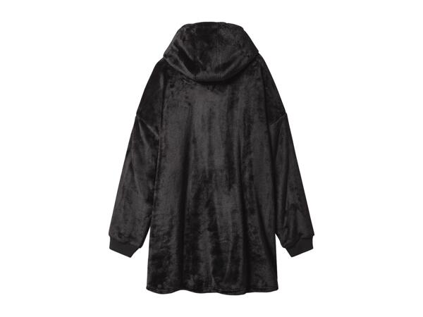 Adults' Black Fluffy Oversized Hoodie