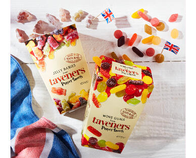 Taverners Jelly Babies, Wine Gums or All Sorts 400g
