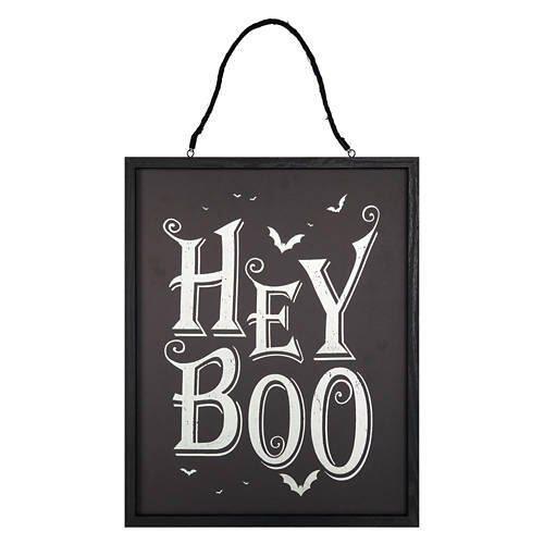 Halloween Reversible Wall Sign - Hey Boo/Ghost
