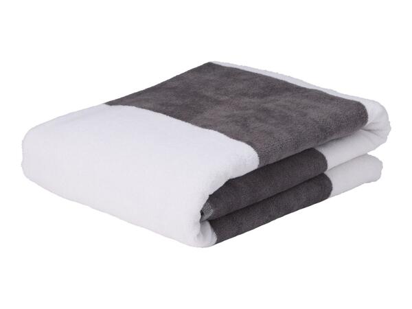 Crivit Grey & White-Striped Beach Towel