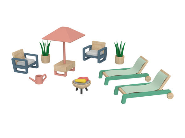 Miniature Furniture Set or Dollhouse Character Set