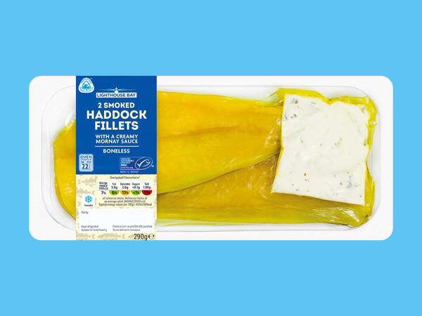 Lighthouse Bay 2 Smoked Haddock Fillets with Mornay Sauce