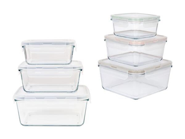 Boîtes de conservation en verre, 3 pièces