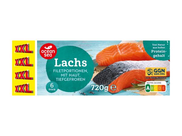 Lachsfiletportionen mit Haut