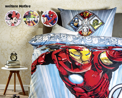 AVENGERS/MINNIE MOUSE/THE MUPPETS/SPIDERMAN Kinder-Bettwäsche