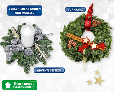Adventskranz/-gesteck oder Türkranz klein