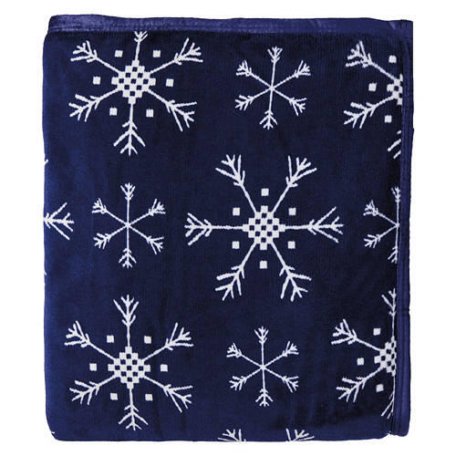 50" x 60" Super Soft Velvet Plush Sherpa Throw, Snowflake