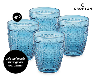 EMBOSSED GLASSES 4PK