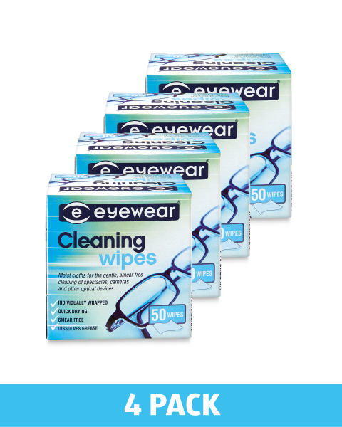 4 Pack Glasses Cleaning Wipes