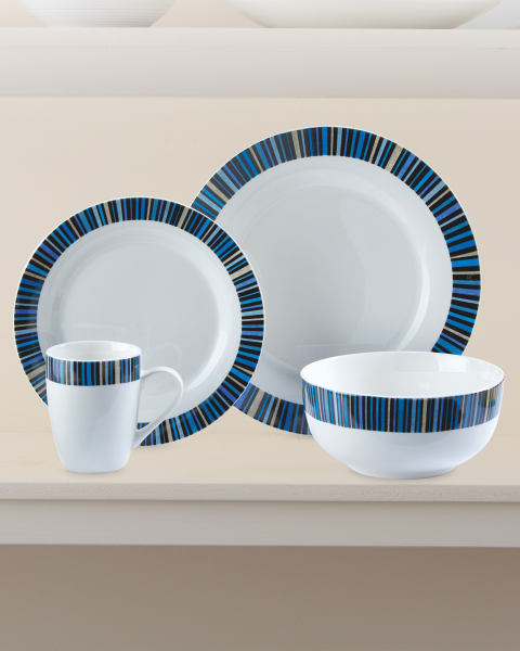 Crofton Blue & Black Place Setting
