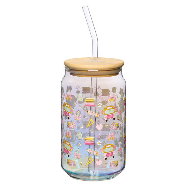 Crofton Iridescent Teacher Glass Cup with Lid