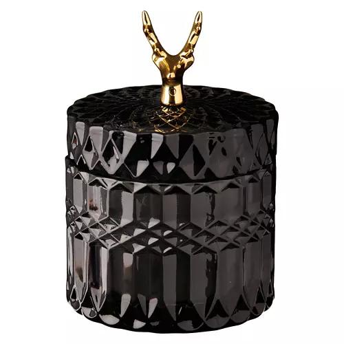 Holiday Glass Jar with Figurine Candle - Night Bonfire Chat