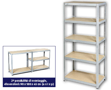 Scaffalatura per oggetti pesanti