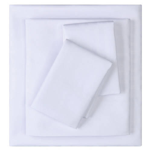 King Size Stripe Embossed Microfiber Sheet Set, White