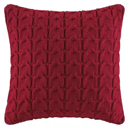 Soft Cable Knit Pillow, Red