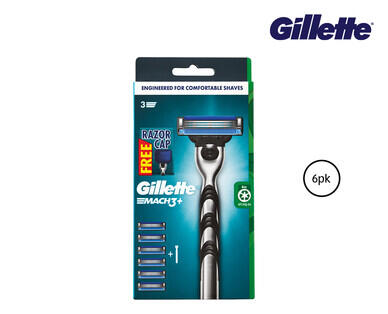 Gillette Mach3+ Razor Handle with Replacement Razor Cartridges 6pk