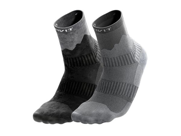 CRIVIT Adults' Grey & Black Outdoor Socks - 2 Pairs